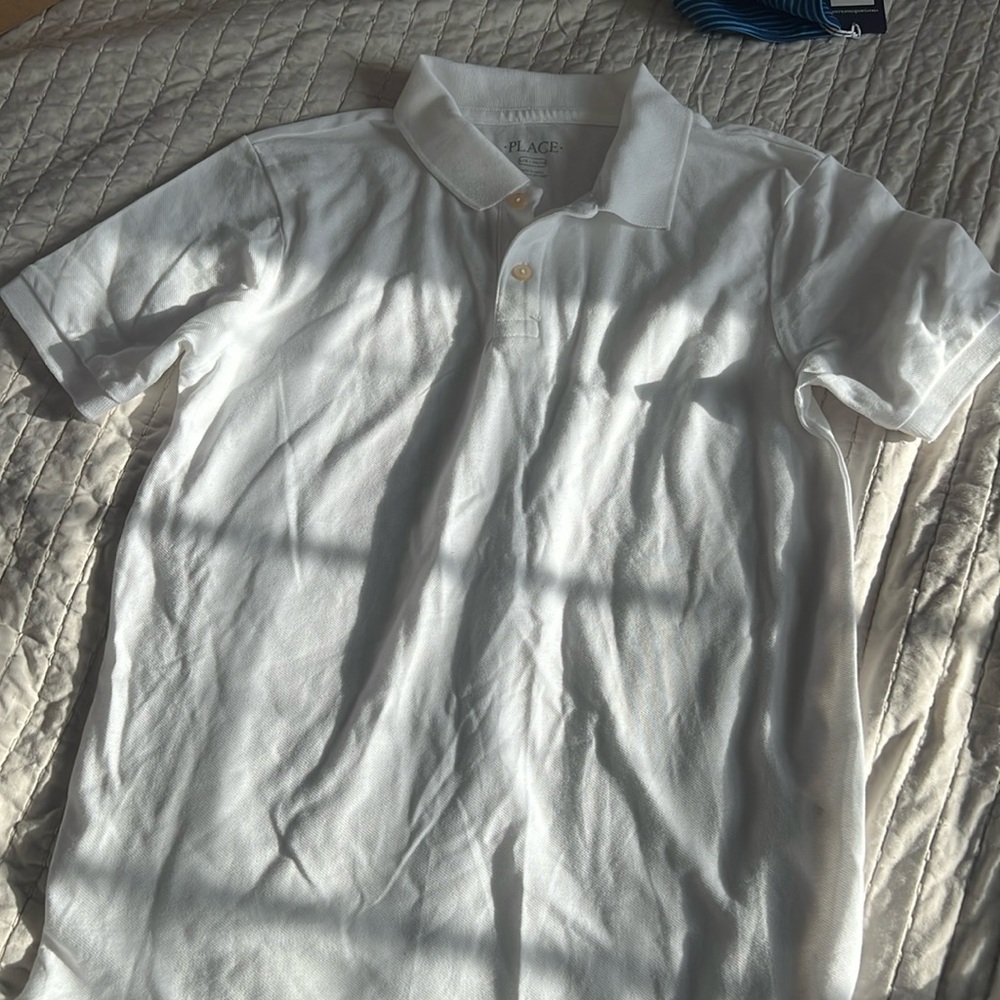 Boys white short sleeve polo